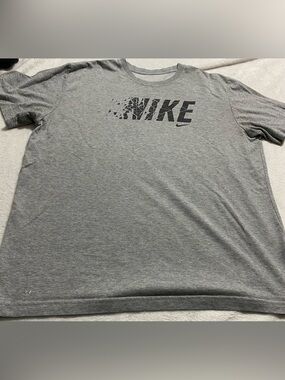Nike Gray Short Sleeve Logo Tee